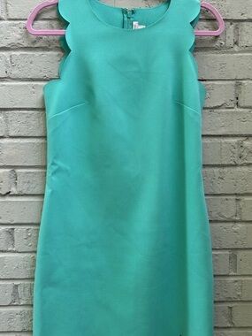 J. Crew Scallop Margarita Green Shift Dress